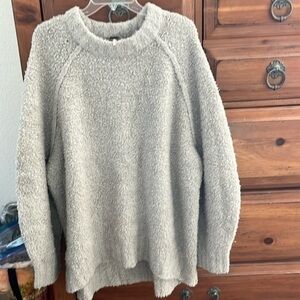 NWOT Free People Silver Clouds Teddy Sweater Tunic Size Large